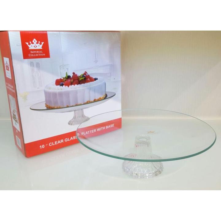 10 inches Glass Cake Stand - Round