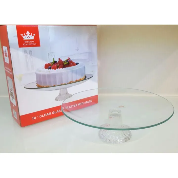 10 inches Glass Cake Stand - Round