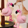 Random 1 Pc Lovely Flamingo Plush Toy Keychain Ring Pendant Soft Toy Key Ring Backpack Decor. 