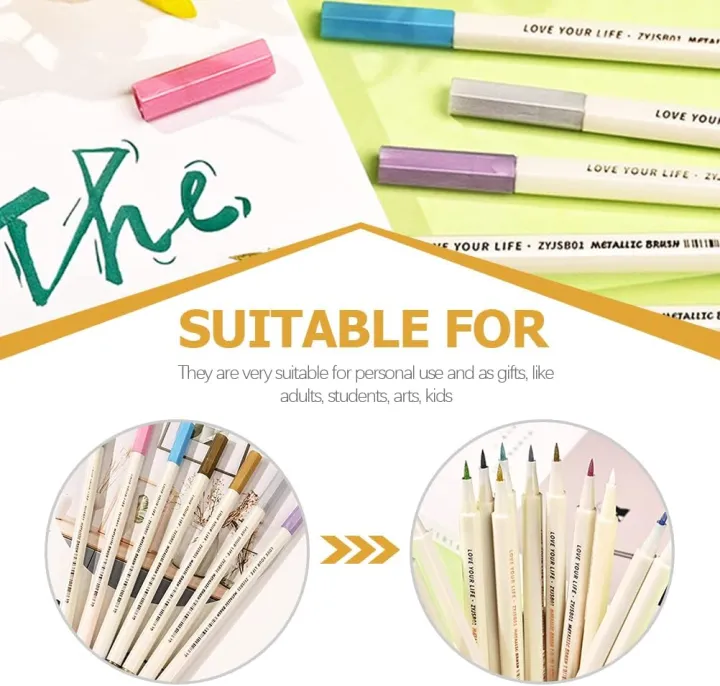 Metallic%20Soft%20Brush%2012%20Color%20Marker%20Pen%20Set%20for%20Drawing%20Lettering%20Calligraphy%20Painting%20Stationery%20School%20DIY%20Art%20Supplies%20-%20Image%205
