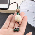 Vintage Handmade Carved Bodhi Lotus Flower Keychain Simple Beaded Key Chains Watty Store. 