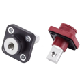 200A Square Terminal M8 M6 Thread Busbar Type Terminal Through-Wall Copper Terminal (Black). 
