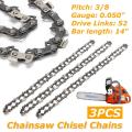 3X 14" Bar Tools DIY Chainsaw Chain Semi Chisel 3/8 0.050" 52 DL for Husqvarna & Others. 