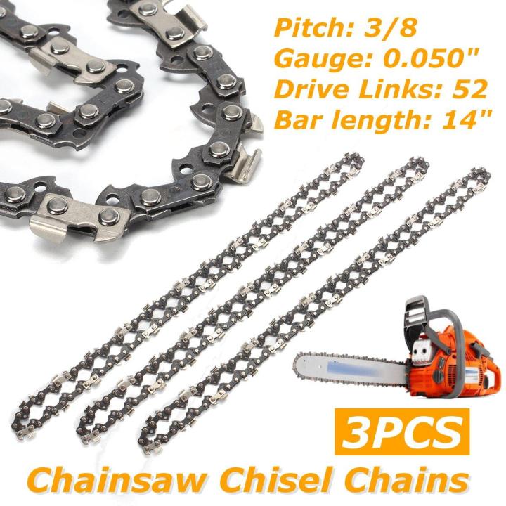 3X 14" Bar Tools DIY Chainsaw Chain Semi Chisel 3/8 0.050" 52 DL for Husqvarna & Others