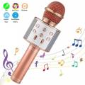 WS-858 Portable Karaoke Bluetooth Wireless Microphone Speaker Handheld Music Player MIC Singing Recorder KTV Mic. 