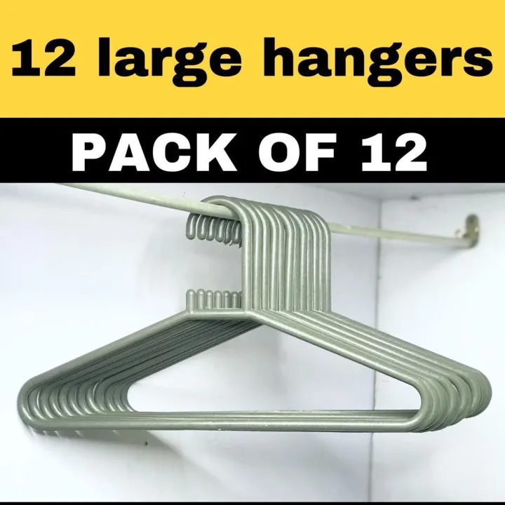 Heavy%20Duty%20Metal%20Shirt%20Coat%20Hangers%2012%20Pack,%20Stainless%20Steel%20Clothes%20Hanger%20with%20Polished%20Chrome,%2017%20Inch%20Silver%20Metal%20Wire%20Hanger%20-%20Image%202