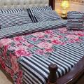 7 Pcs Luxury Summer Comforter Set King Size Zebra Lining. 
