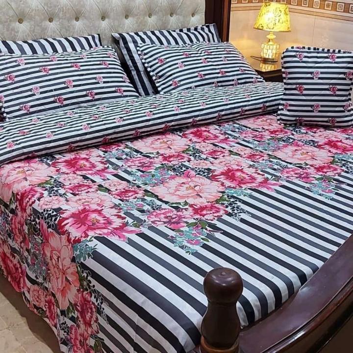 7 Pcs Luxury Summer Comforter Set King Size Zebra Lining