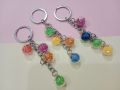 Colorized Shining Star Drift  Combo of 4 Crystal Balls Glass Balls Keyrings for Lover Gifts Key Chain for Car Bags Key Rings. 