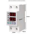 63A 230V Din Rail Adjustable Over Voltage And Under Voltage Protective Device Protector Relay Over Current Protection Limit. 