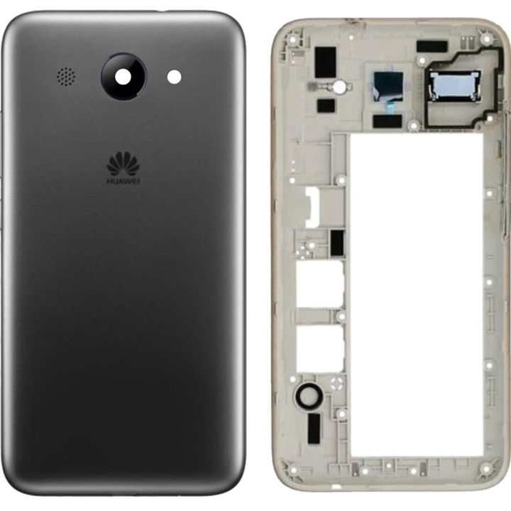 Huawei Y3 2017 Middle Frame Housing With Side Button and Camera Lens Complete Body Casing Replacement For Y3 2017 - Grey