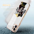 (Free Lanyard) Luxury 6D Plating Case for Samsung Galaxy A32 4G Back Cover Anime Cartoon Luffy  Side Pattern Soft Silicone Square Phone Cases. 