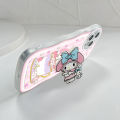 ZeroQiQi for OPPO F15 A91 Reno3 Back Cover With Free Holder Pink Melody Wavy Phone Case Camera Protection Transparent TPU Soft Cover for Girls. 