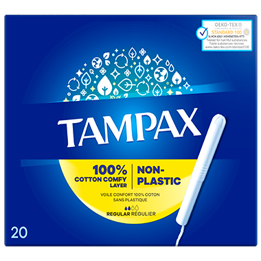 TAMPAX SANITARY PADS REGULAR NON-PLASTIC 20PC PACK