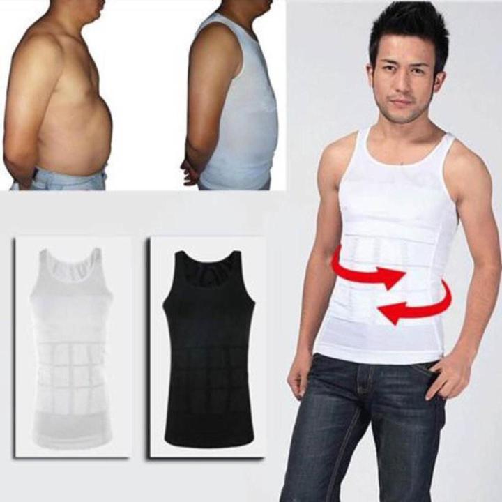 Body Shaper Men's Shapewear Vest Hanerdun Mens Body Shaper Compression Shapewear Slimming Vest Workout Tummy  Control Waist Trainer L