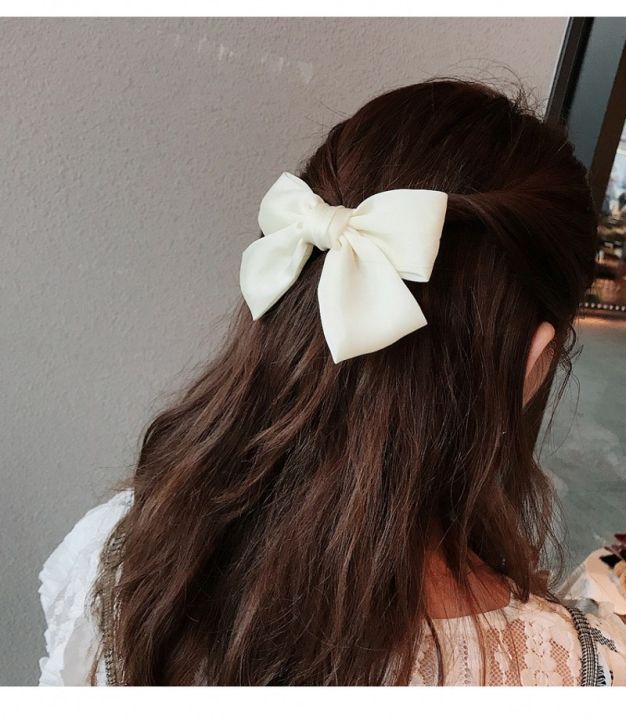 8Colors%20New%20Style%20Small%20Fresh%20Solid%20Color%20Bow%20Girl%20Duckbill%20Clip%20Fashionable%20Half%20Tie%20Hairpin%20Women's%20Exquisite%20Hair%20Clip%20Daily%20Hair%20Accessories%20-%20Image%203