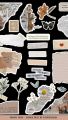 Floral stickers Journaling A5 uncut Mini Black Aesthetic Sheet  |  vintage Retro flower. 
