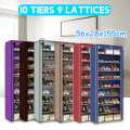 Z.M.     Shoe cabinet Simple 10 Tier 9 grid shoe organizer non-woven assambled space saving dustproof home shelf bedroom storage cabinet. 
