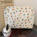 ECHIDNA Cosmetic Bag Floral Print Soft Fabric Makeup Bag. 