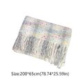 Classic Tassel Rainbow Bean Plaid Scarf Cashmere Shawl Plush Winter Cashmere Scarves Wool Scarves Scarves Cape Wraps Student. 