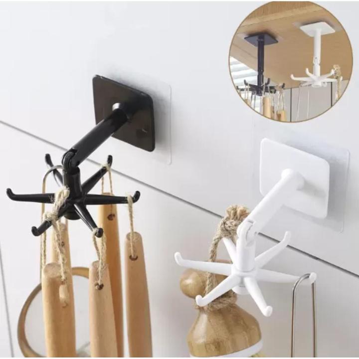 Kitchen Spoon Holder Stand, Rotating 360° Wall-Mounted, Punch-Free, Multi-Purpose Rack for Utensils, Jewelry, and Accessories – 1Pc
