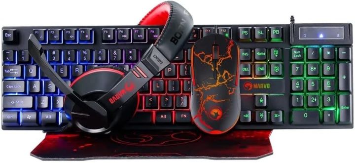 Marvo Scorpion CM409 4-IN-1 Gaming Starter kit Wired Mouse Keyboard Headset and Mouse Pad