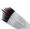 12 Pieces Professional Fine Tip Paint Brush Set Round Pointed Tip Nylon Hair Artist Acrylic Brush for Acrylic Watercolor Oil Painting. 