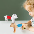 Childrenworld Retractable Toy Colorful Cute Dachshund Dog Stretch Vent Toy. 