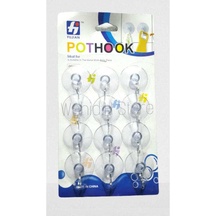 12Pcs Pack of Adhesive Suction Cup Hooks stick hook Heavy Duty. Transparent Strong Self Adhesive Door Wall Hangers Hooks Suction Heavy Load Rack Cup for Kitchen & Bathroom.