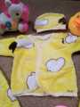 Newborn Imported New arrival winter velvet Yellow dress for baby girl or boy 0-6 months Pack of 5. 