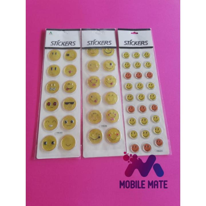 Smiley/Emoji Hard Stickers for kids-3 sheets