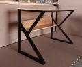 Modern K-Shape Computer Laptop Study table, Gaming Table, Office Desk with Storage Bookshelf, Laptop Writing table Workstation with Metal frame. 