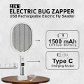 WBM Mosquito Killer Racket, 2 in 1 Rechargeable Mosquito Lamp With LED Light & Charging Stand. 