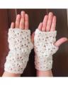 White Butterfly Stitches Wool Gloves for Women - LWNG(a). 