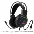 Huntbird 602 Headphone USB 7.1 Headset with Mic for Xbox One PS4 Switch and PC/Surround Sound Over-Ear Gaming Headphones with Noise Cancelling Mic, LED Lights, Volume Control for Smart Phone, Laptops,Mac, iPad. 