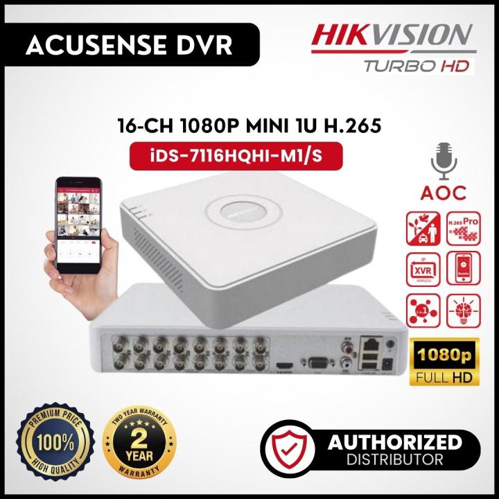 iDS-7116HQHI-M1/S DVR HIKVISION HASTA 5MPX/3K 16 CANALES PLASTICO ACUSENSE
