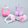 Gradient Color Unicorn Fluffy Earflap Children Kids Lovely Earmuffs Warmer Soft Plush Headband Fur Headphones Earmuff. 