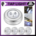 SP Dealz Wireless LED Puck Light, Stick-Anywhere Closet Portable Tap Push Button Stair-Wall Lights for Cabinet, Hallway, Bathroom, Bedroom, Kitchen, 3 Battery Operated Low White Light, Pc1. 