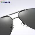 Glasses Glare Resistance Metal Frame Polarized Men Sunglasses. 
