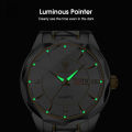 LouisWill Men's Fashion Watch Quartz Watches Double Calendar Watch Diamond Inlaid 30M Waterproof Watch Luminous Quartz Watch Steel Band Watch Luminous Pointer Wrist Watches for Men. 