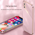 Olige Luxury 6D Plating Case For Apple iPhone X XS with Ring Silicone Square Frame Soft Phone Case Shiny Bling Back Cover. 