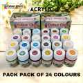 Color Chem Official Acrylic Fabric Colours Matt Finish Paints: Pack of 06/12/18/24/30/36 Available in all Shades Acrylic Fabric Paints. 