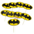 Batman Cupcake Toppers - 2.5 Inch - Batman Themed Party - Yellow - Boys - Pack Of 10. 