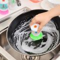 Kitchen Accessories Dish Washing Brush With Liquid Soap Dispenser Brush Pot Hand Washing Creative Kitchen Tools 1 Pc. 