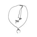 Silver Half Moon Pendant Necklace for Girls. 