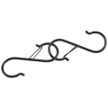 12PCS S Hooks for Hanging for Kitchen Utensil and Closet Rod - Black. 