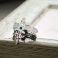 Valentine's Day Matching Vintage Cross Couple Rings Personality Trend Hip Hop Style Adjustable Rings for Men Women Fashion Jewelry. 