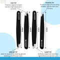 Dexam Tweezers Set 4-Piece Slant Tip Precision Tweezers Set for Ingrown Hair Remove professional Quality Customized Stainless Steel Women Eyelash Tweezers eyebrow tweezer. 