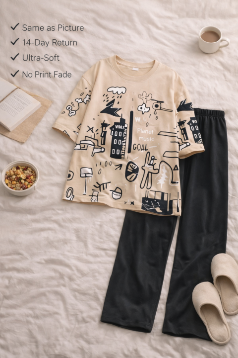 Soft%20Cotton%20Jersey%20Pajama%20Set%20for%20Women%20(S%E2%80%93XL)%20&%20Kids%20(7%E2%80%9314%20Years)%20%E2%80%93%20Pink%20Floral%20T-Shirt%20&%20Trouser%20%7C%20Feel-Good%20Homewear%20with%20Pocket%20Print%20-%20Image%203
