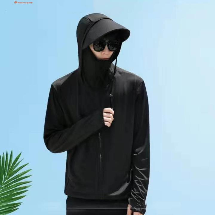 Sun Protection Jacket Men's Uv Protection Hooded Fishing Coat Lightweight Sun Protection Clothing for Outdoor Activities in Asia Sun Protection Top